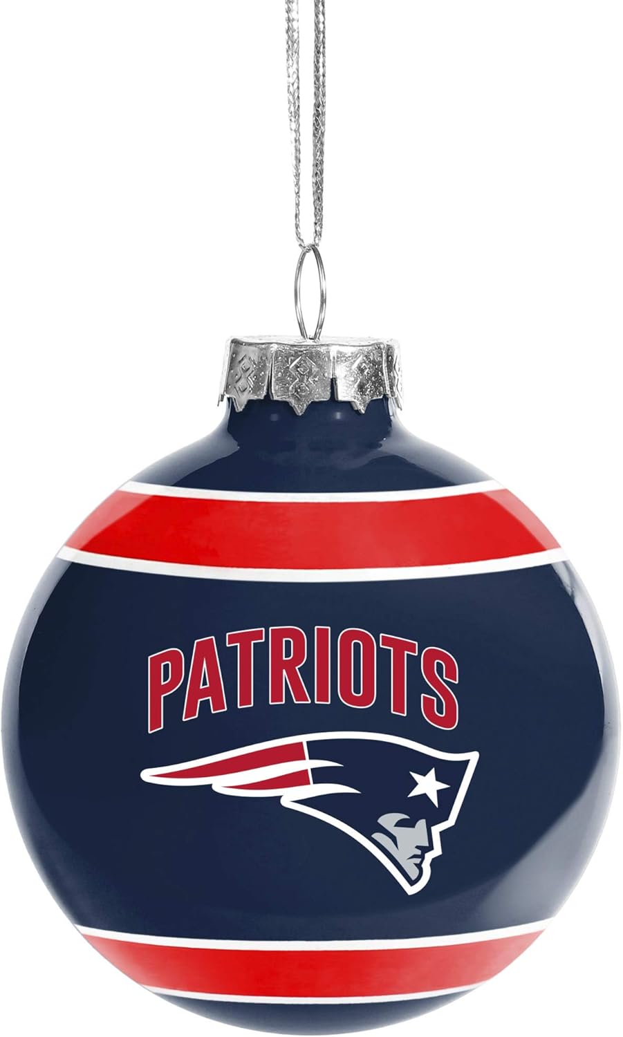 FOCO NFL Glass Ball Ornament – Limited Edition Christmas Ball Ornament – Show Your Team Spirit with Officially Licensed Fan Gear (New England Patriots)