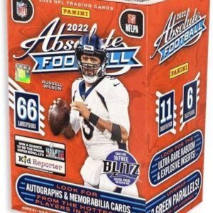 2022 Panini Absolute NFL Football Blaster Box – Look for Kaboom! & Explosive Inserts – 6 Packs per Box – 11 Cards per Pack – 66 Trading Cards per Box