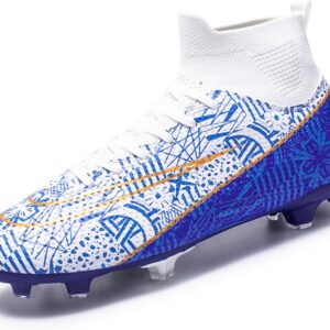 Men’s Soccer Shoes Football Cleats High-Tops Lace-Up Non-Slip Spikes Outdoor AG/FG Baseball Lacrosse Rugby Combat Boots