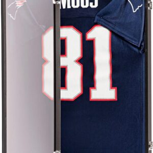 Jersey Frame Display Case – Sports Jersey Display Frame with 98% UV Protection for Football, Baseball, Basketball, Hockey, Soccer, Uniform & T-Shirt – Lockable & Durable Frame (Blk/SLV)