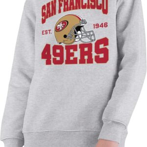 Junk Food Clothing x NFL – Team Helmet – Kids Crewneck Sweatshirt for Boys and Girls – Officially Licensed NFL Apparel