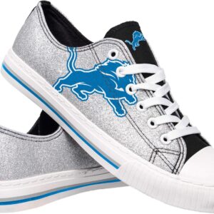 FOCO Women’s NFL Team Logo Ladies Fashion Glitter Low Top Canvas Sneakers Shoes Dallas Cowboys Shoes-10/XXL