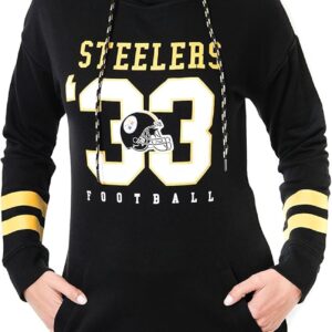 Ultra Game Women’s NFL Official Soft French Terry Tunic Hoodie Pullover Sweatshirt