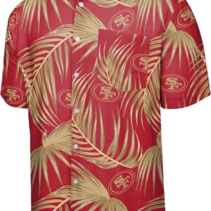 FOCO Men’s NFL Team Logo Floral Aloha Tropical Button Up Shirt