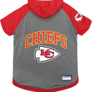 Pets First NFL Kansas City Chiefs Hoodie for Dogs & Cats. | NFL Football Licensed Dog Hoody Tee Shirt, Medium| Sports Hoody T-Shirt for Pets | Licensed Sporty Dog Shirt