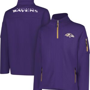Ultra Game Adult’s NFL Official Quarter-Zip Super Soft Pullover Sweatshirt with Zipper Pockets – Unisex