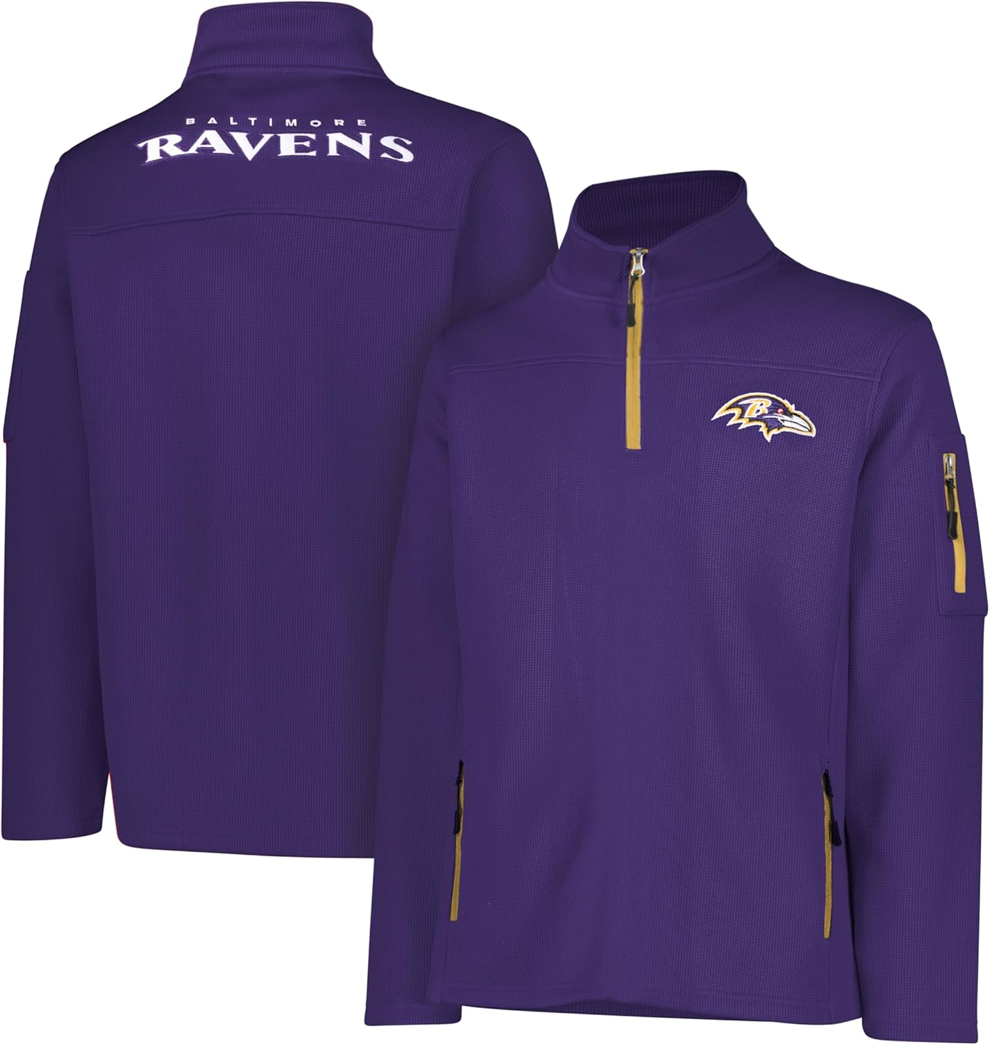Ultra Game Adult’s NFL Official Quarter-Zip Super Soft Pullover Sweatshirt with Zipper Pockets – Unisex