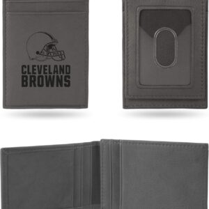 Rico Industries NFL Football Cleveland Browns Brown Laser Engraved Front Pocket Wallet