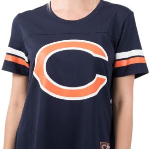 Ultra Game Women’s NFL Official Soft Mesh Varsity Stripe T-Shirt