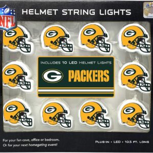 NFL LED Helmet String Lights with Adaptor Plug Included, Battery Operated Football Fairy Lights for Indoor Home Décor