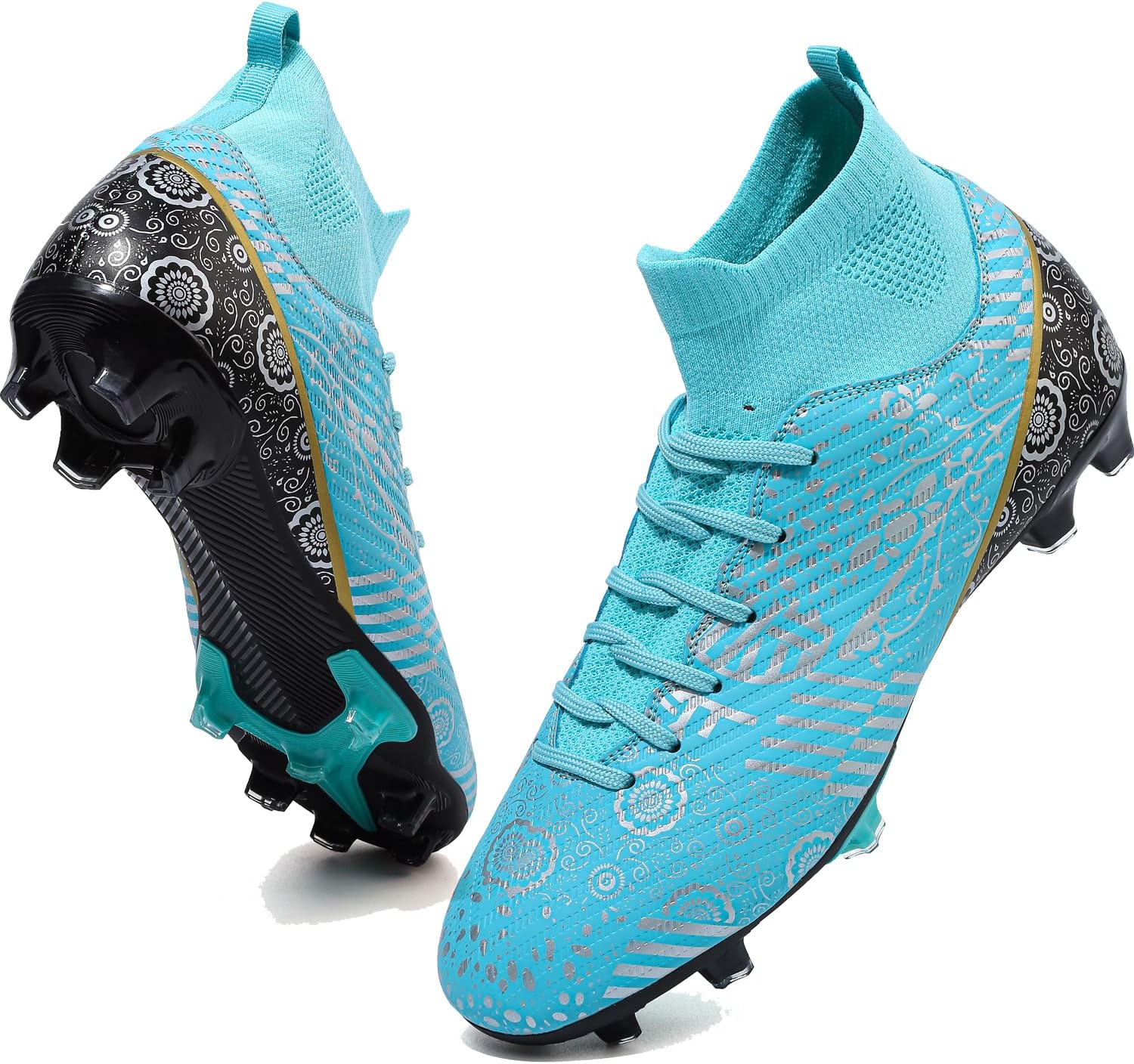HaloTeam Men’s Soccer Shoes Firm Ground Soccer Cleats Adults Athletic Outdoor/Indoor Professional Futsal Football Training Sneakers