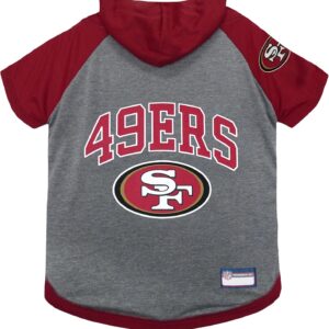 Pets First NFL San Francisco 49ers Hoodie for Dogs & Cats. | NFL Football Licensed Dog Hoody Tee Shirt, Medium | Sports Hoody T-Shirt for Pets | Licensed Sporty Dog Shirt