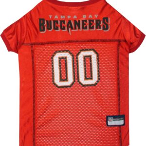 NFL Tampa Bay Buccaneers Dog Jersey, Size: X-Large. Best Football Jersey Costume for Dogs & Cats. Licensed Jersey Shirt