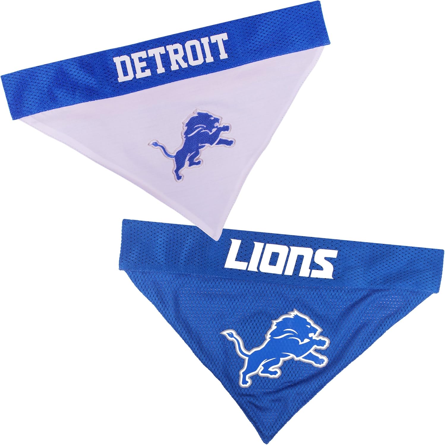 Pets First NFL Detroit Lions Reversible Bandana Size XX-Large for Dogs & Cats. 2 Sided Sports Bandana, Premium Embroidery Team Logo, Many NFL Teams Available