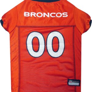NFL Denver Broncos Dog Jersey, Size: Small. Best Football Jersey Costume for Dogs & Cats. Licensed Jersey Shirt