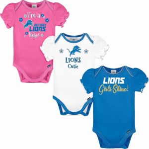 Gerber Baby Girls’ NFL Team 3 Pack Short Sleeve Onesie Bodysuit